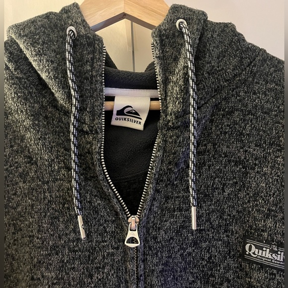 Heather gray Quiksilver zip up hoodie - Picture 2 of 3